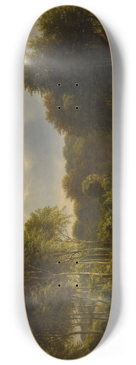 Ferdinand Richardt - Boating on the Susquehanna 8.25 inch art skate deck