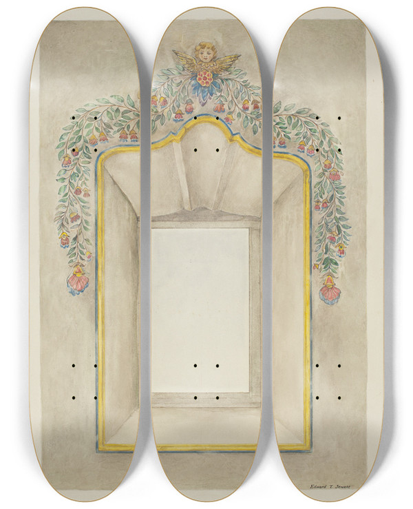 Triptych art skateboard deck of Edward Jewett Wall Painting_1 by Edward Jewett (20-)