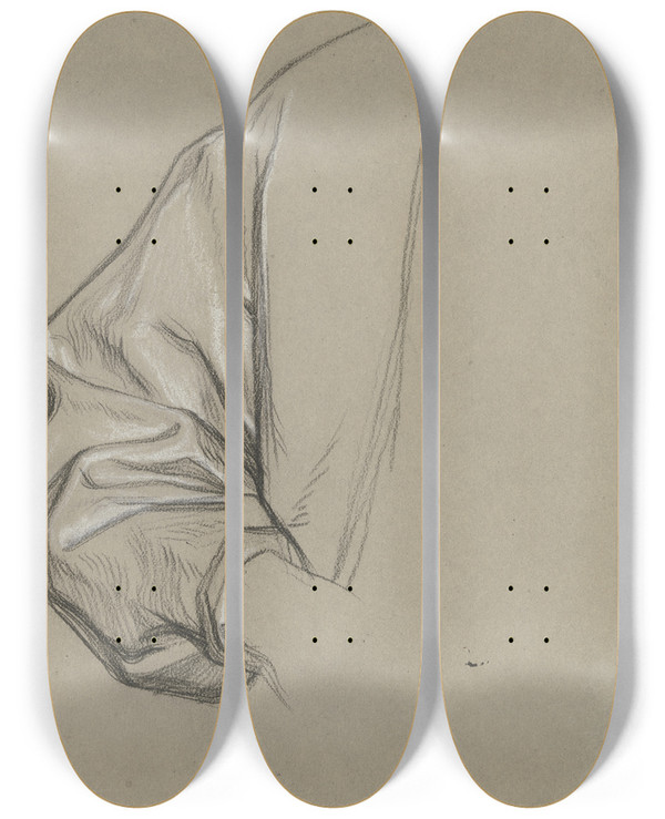 Triptych art skateboard deck of Victor Mller Rechter Rmel Mit Andeutung Der Schulter by Victor Muller (1829-1871)