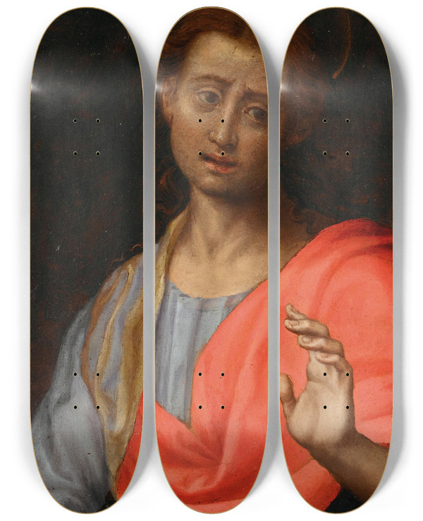 Triptych art skateboard deck of Circle Of Jacopo Carucci Called Pontormo Saint John The Evangelist by Circle of Jacopo Carucci, called Pontormo (1494-1557)