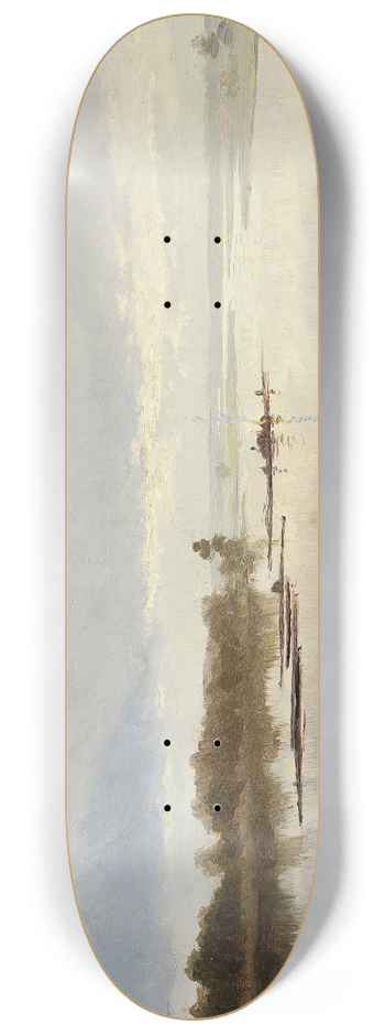 Ferdynand Ruszczyc - River landscape 8.25 inch art skate deck