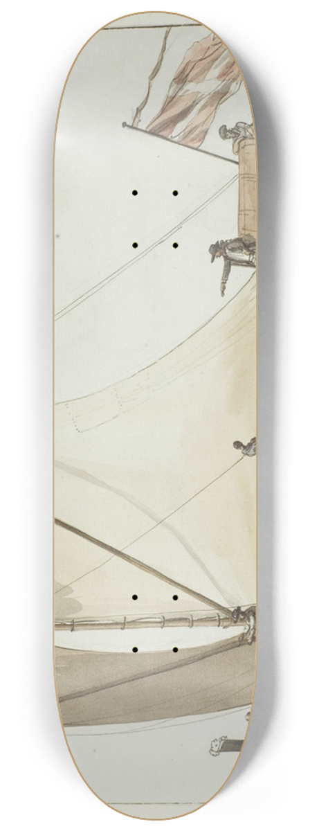 Abraham-Louis-Rodolphe Ducros - Speronare schip afkomstig uit Malta 8.25 inch art skate deck
