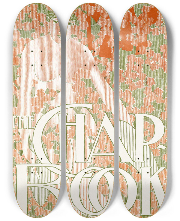 Triptych art skateboard deck of Will Bradley The Chap Book_1 by Will Bradley (1868-1962)