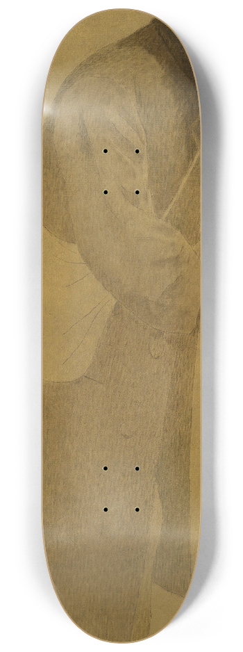 Fernand Pelez - La Bouche de pain; vieil homme coiff dun chapeau melon, une besace en bandoulire 8.25 inch art skate deck