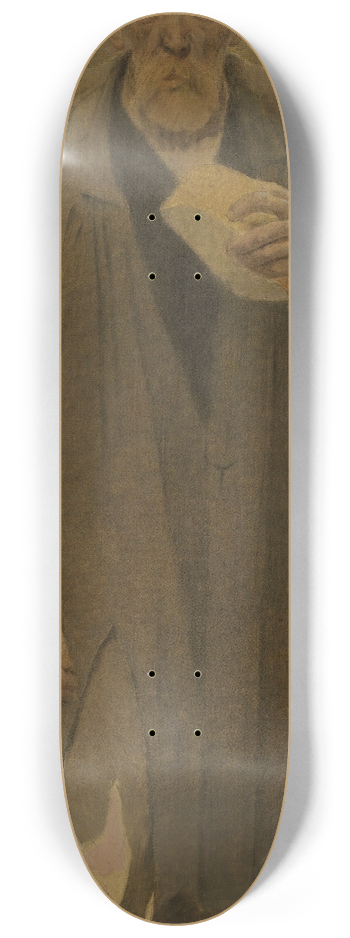 Fernand Pelez - La Bouche de pain; vieil homme en haillons, de face, tenant un morceau de pain 8.25 inch art skate deck