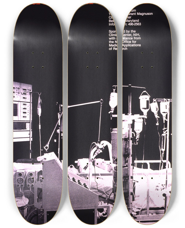 Triptych art skateboard deck of National Institutes Of Health Critical Care Medicine by National Institutes Of Health (1887)