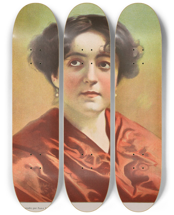 Triptych art skateboard deck of Miguel Segui Publisher Album Salon Pl61 by Miguel Segui (Publisher) (19-)