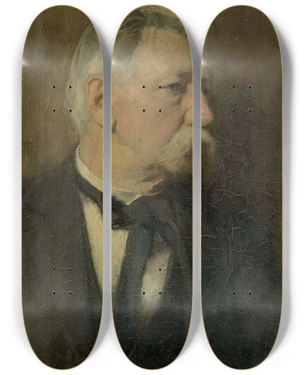 Triptych art skateboard deck of Nicolaas Van Der Waay Willem Steelink Ii 18561928 Graficus by Nicolaas van der Waay (1855-1936)