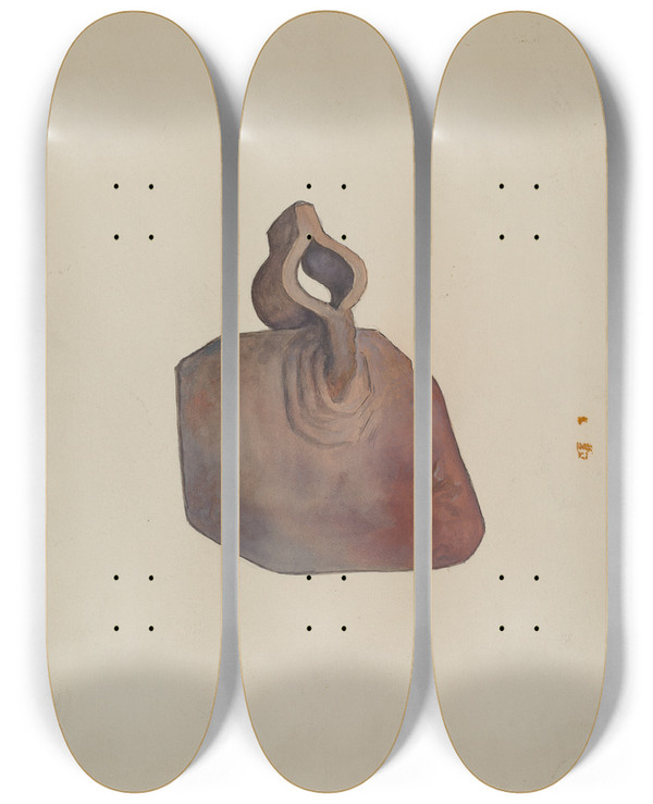 Triptych art skateboard deck of William Hoffman Hoe Blade by William Hoffman