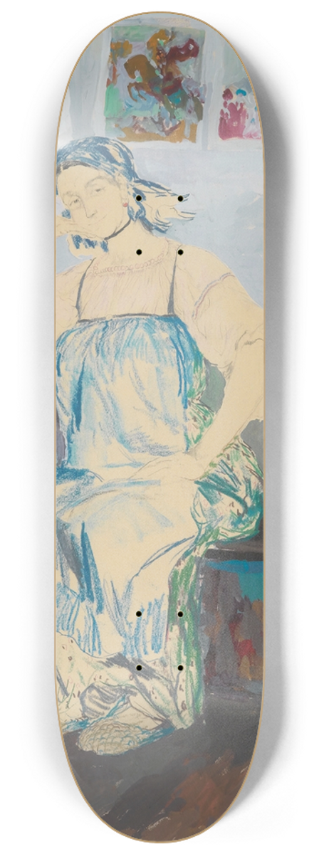 Filipp Malyavin - Seated Woman In An Interior 8.25 inch art skate deck