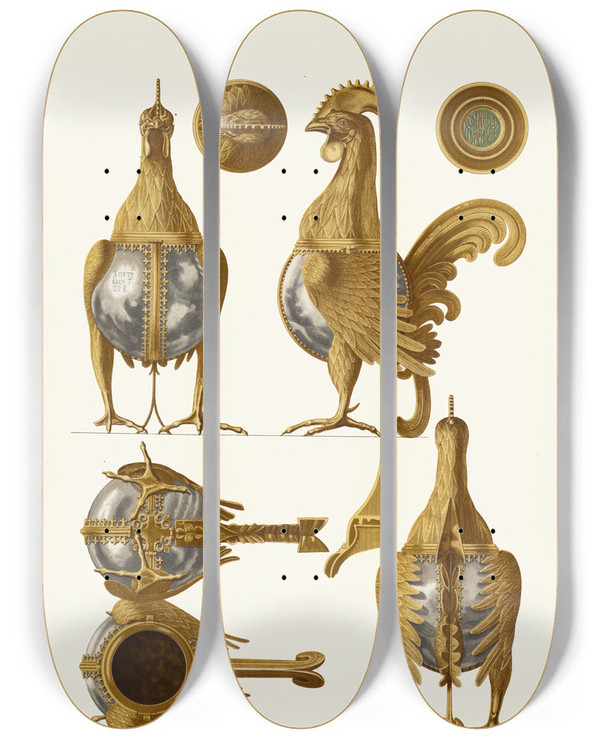 Triptych art skateboard deck of Fedor Grigoryevich Solntsev Kubok Velikago Kniazia Ioanna Vasilevicha Iii by Fedor Grigoryevich Solntsev (1801-1892)
