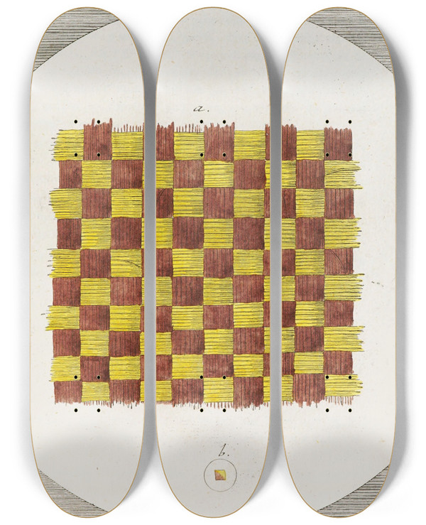 Triptych art skateboard deck of Martin Frobenius Ledermuller Amusement Microscopique Tant Pour Lesprit Que Pour Les Yeux Pl025 by Martin Frobenius Ledermu%Cc%88Ller (1719-1769)