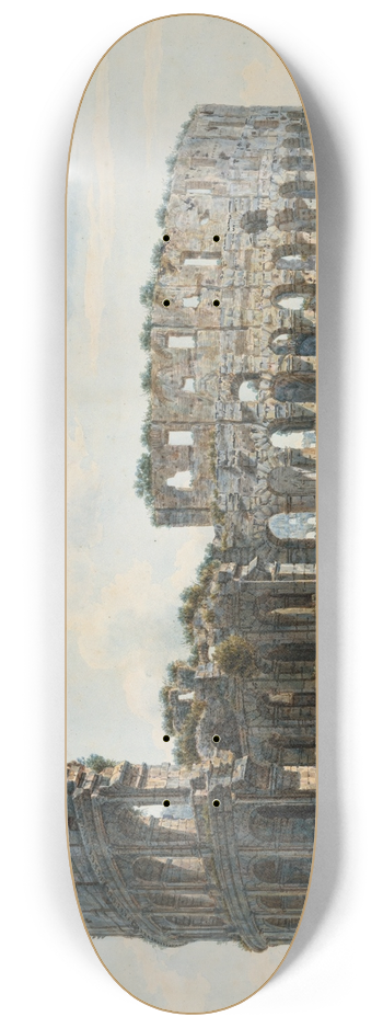 Abraham-Louis-Rodolphe Ducros - The Colosseum, Rome. 8.25 inch art skate deck