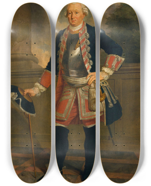 Triptych art skateboard deck of Antoni Brodowski Portrait Of Micha Krasiski 17121784 Marshal General Of Bar Confederation by Antoni Brodowski (1784-1832)