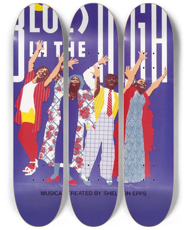 Triptych art skateboard deck of Us Information Agency Blues In The Night Musical Created By Sheldon Epps by U S Information Agency (1953-1999)