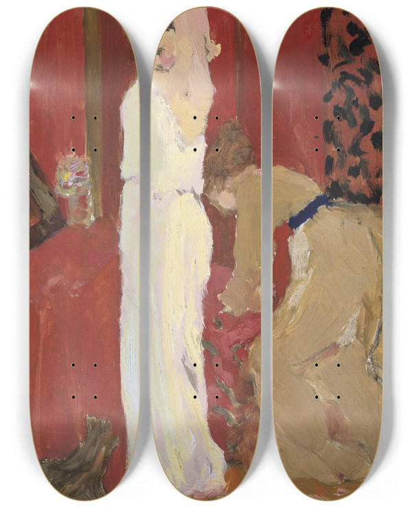 Triptych art skateboard deck of Douard Vuillard Lessayage by douard Vuillard (1868-1940)