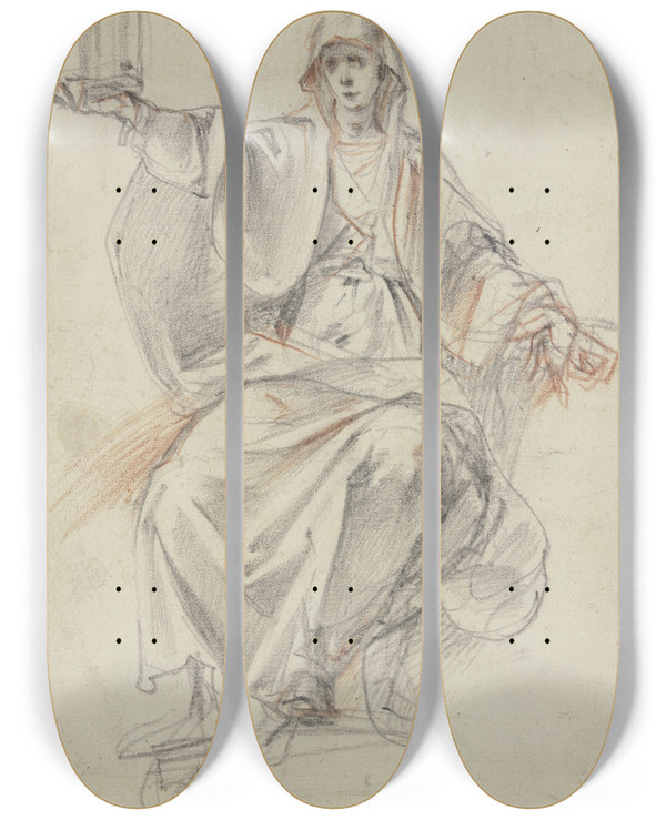 Triptych art skateboard deck of Giuseppe Cesari The Religion by Giuseppe Cesari (1568-1640)