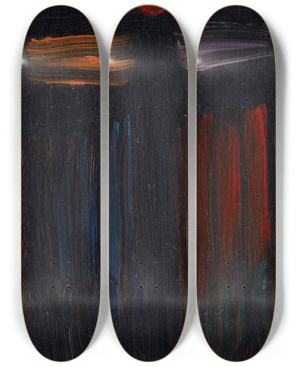 Triptych art skateboard deck of Alexej Von Jawlensky Meditation N 33 by Alexej Von Jawlensky (1864-1941)