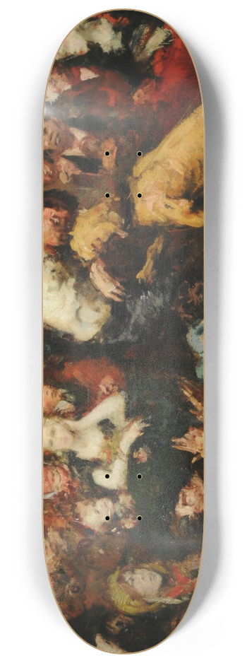 Flicien Rops - Combate entre un hombre y un moloso en el pas valn 8.25 inch art skate deck