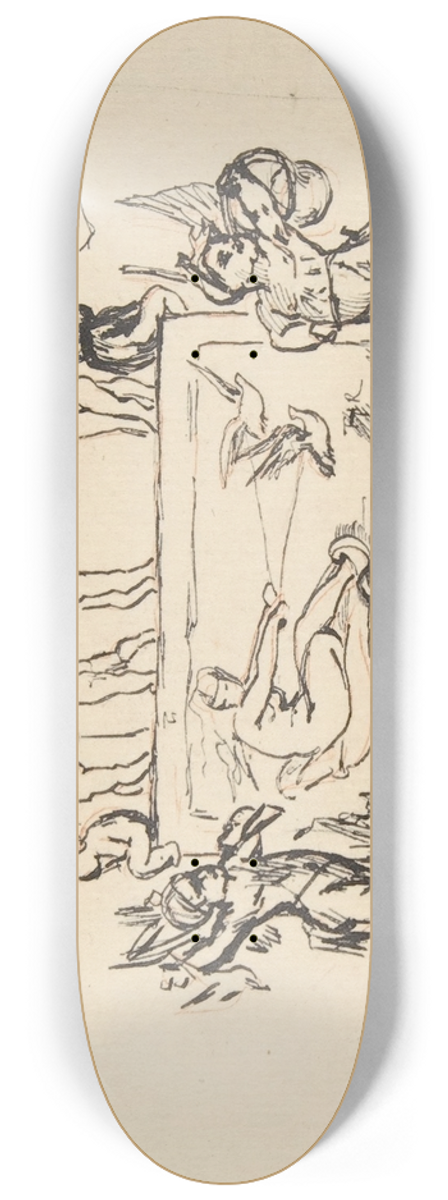 Flicien Rops - Putti grouped around a rectangular panel 8.25 inch art skate deck