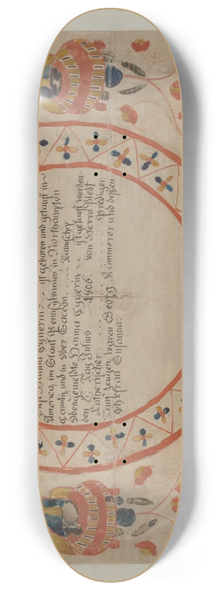 Albert Levone - Pa. German Fraktur 8.25 inch art skate deck