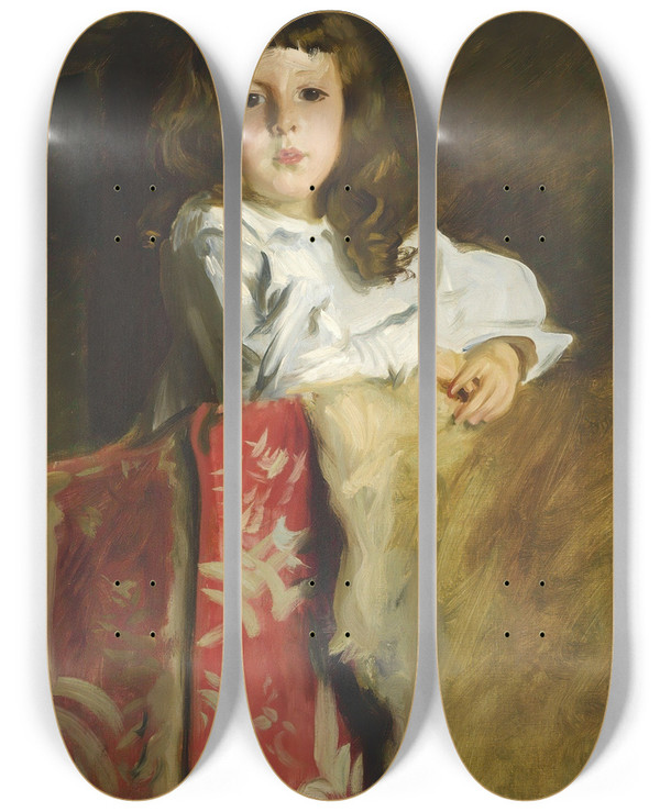 Triptych art skateboard deck of John Singer Sargent Portrait Of John Alfred Parsons Millet by John Singer Sargent (1856-1925)