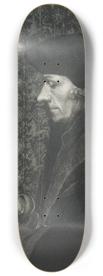 Flix Bracquemond - Erasmus, after Holbein 8.25 inch art skate deck