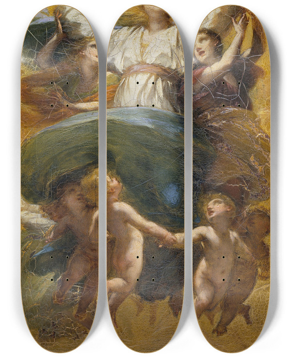 Triptych art skateboard deck of Pierrepaul Prudhon The Assumption Of The Virgin_1 by Pierre-Paul Prud'hon (1758-1823)