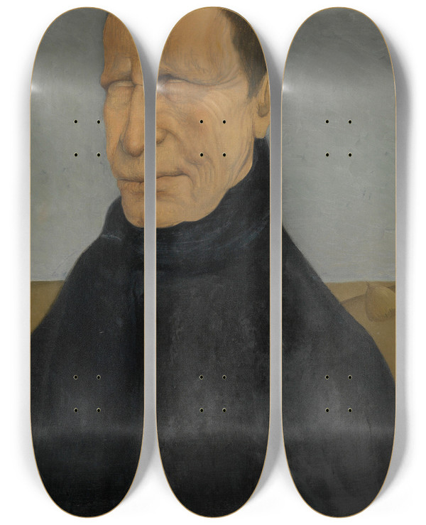 Triptych art skateboard deck of Gustave Van De Woestijne Blind by Gustave Van De Woestijne (1881-1947)