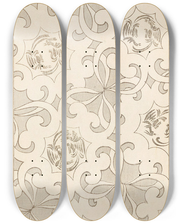 Triptych art skateboard deck of Korin Furuya Editor Bijutsukai Pl185 by Korin Furuya (Editor) (1875-1910)