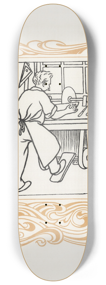 Flix Vallotton - La Marqueterie 8.25 inch art skate deck
