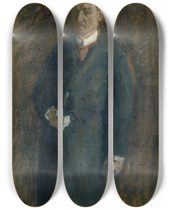 Triptych art skateboard deck of Thomas Eakins James Macalister Sketch by Thomas Eakins (1844-1916)