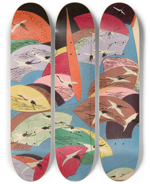 Triptych art skateboard deck of Seiko Ueno Yachigusa V 15 Pl18 by Seiko Ueno (19-20-)