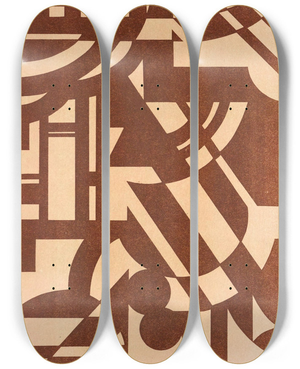 Triptych art skateboard deck of Mizuki Heitaro Abstract Pattern Portfolio Pl07 by Mizuki Heitaro (20-)
