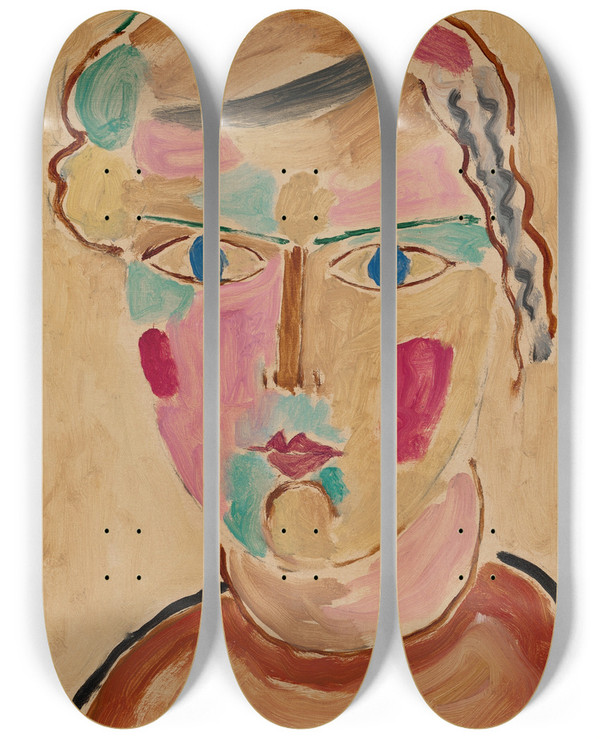 Triptych art skateboard deck of Alexej Von Jawlensky Helle Erscheinung by Alexej Von Jawlensky (1864-1941)