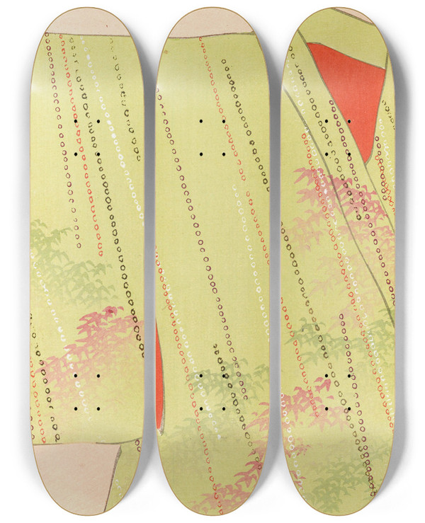 Triptych art skateboard deck of Seiko Ueno Yachigusa V 15 Pl26 by Seiko Ueno (19-20-)
