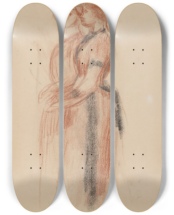 Triptych art skateboard deck of Pierreauguste Renoir Deux Lgantes by Pierre-Auguste Renoir (1841-1919)