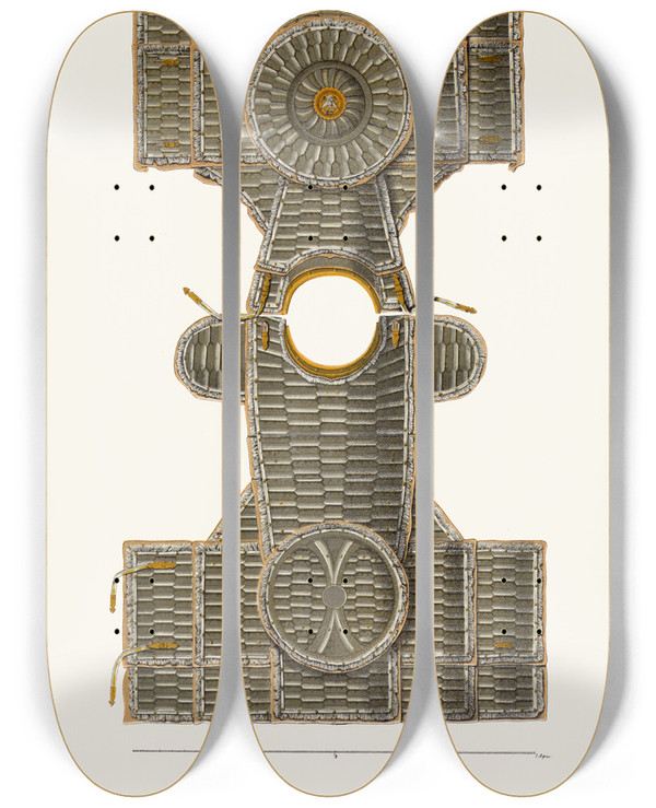 Triptych art skateboard deck of Fedor Grigoryevich Solntsev Zertsalo Tsaria Alekseia Mikhailovicha Izobrazhenie 2 by Fedor Grigoryevich Solntsev (1801-1892)