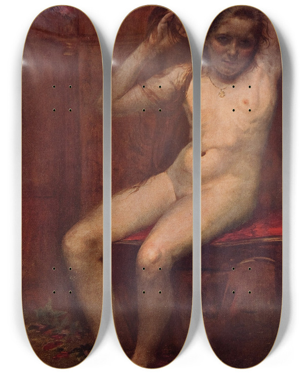 Triptych art skateboard deck of Eliseu Visconti Primavera_2 by Eliseu Visconti (1866-1944)