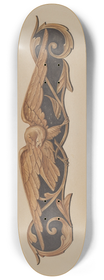 Flora Merchant - Stern Carving  Spread Eagle 8.25 inch art skate deck