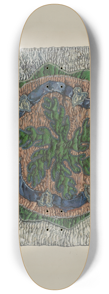 Florence Truelson - Quilt Block  E. Cooper Design 8.25 inch art skate deck