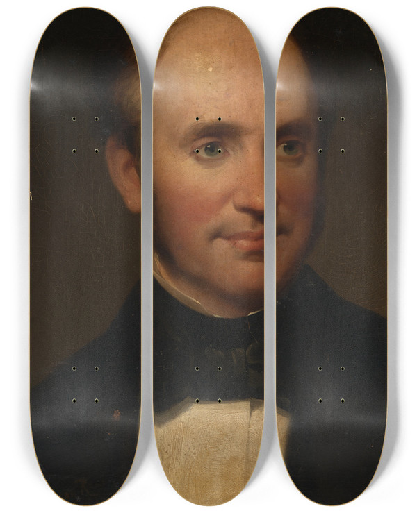 Triptych art skateboard deck of Thomas Buchanan Read William Cullen Bryant by Thomas Buchanan Read (1822-1872)
