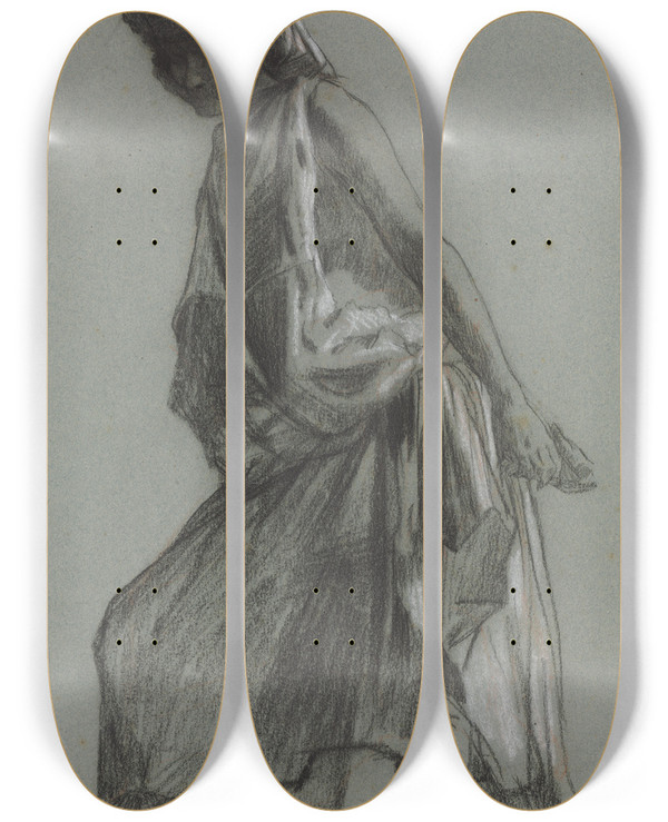 Triptych art skateboard deck of Eugne Fromentin Arab Woman by Eugene Fromentin (1820-1876)