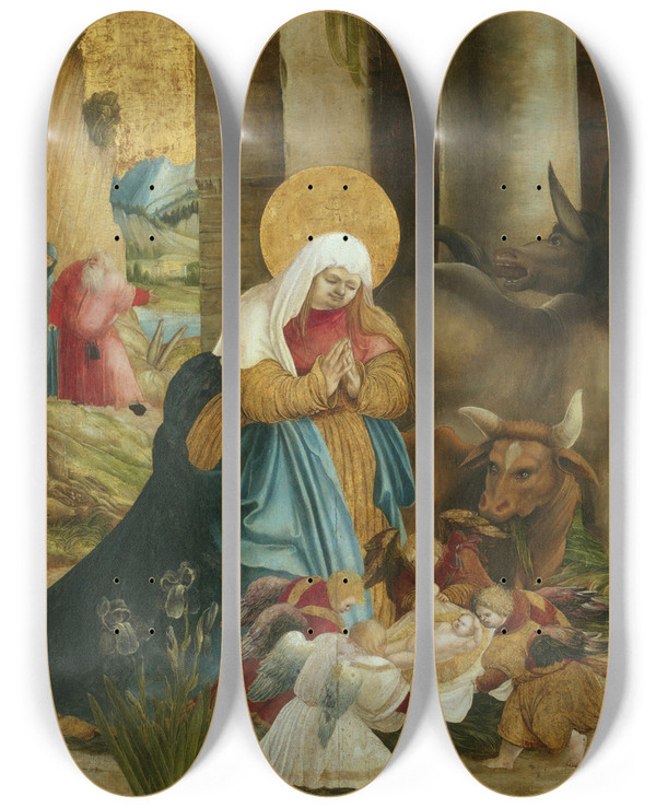 Triptych art skateboard deck of Master Of Pulkau The Nativity by Master of Pulkau (1505-1520)