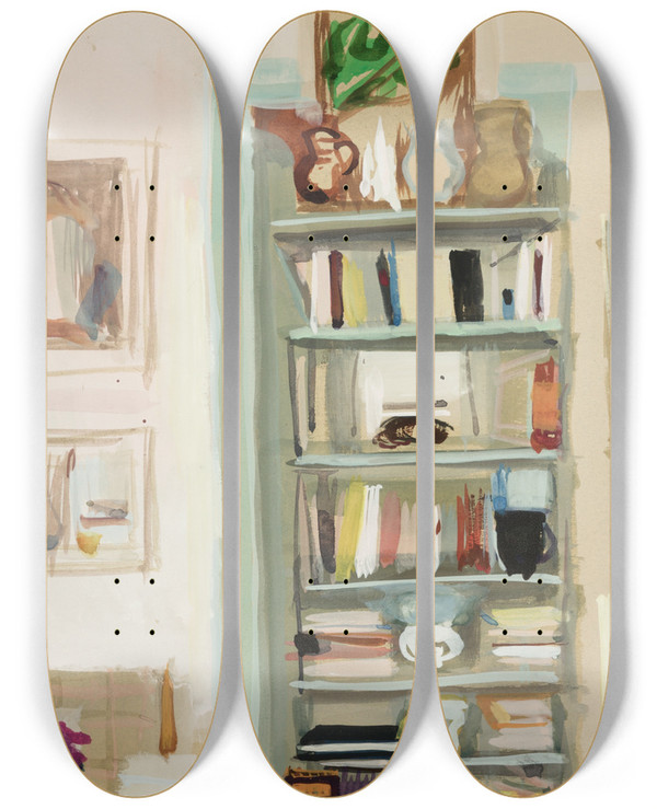 Triptych art skateboard deck of Karin Luts Riiul Toas by Karin Luts (1904-1993)