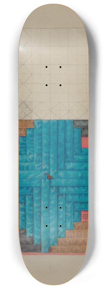 Floyd R. Sharp - Log Cabin Quilt 8.25 inch art skate deck
