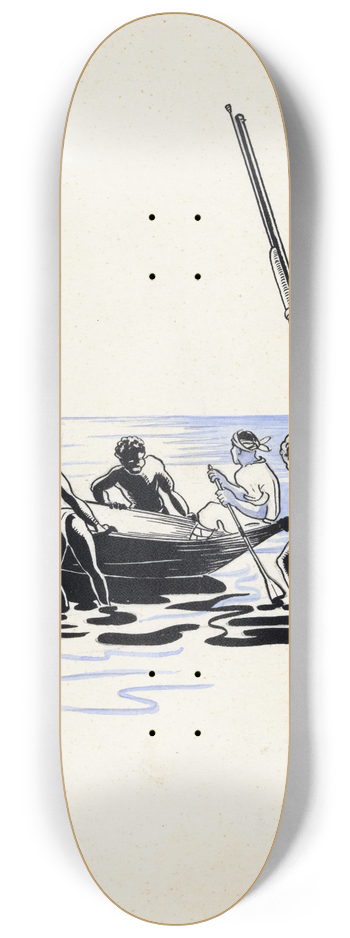 F. Ockerse - Nieuw-Guineese jager kijkt naar een vertrekkende boot 8.25 inch art skate deck
