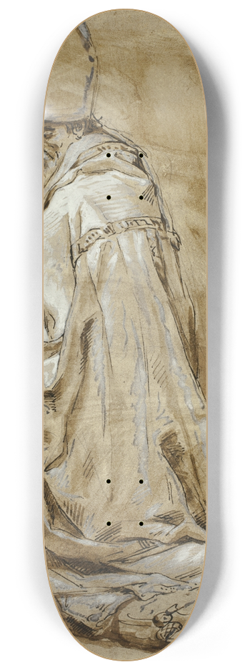 Follower of Abraham Bloemaert - Bishop Kneeling in Prayer 8.25 inch art skate deck