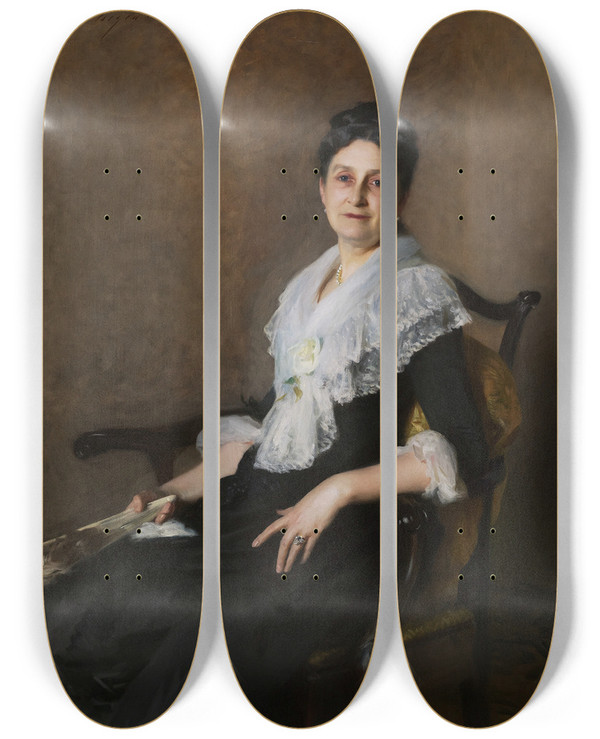 Triptych art skateboard deck of John Singer Sargent Elizabeth Allen Marquand by John Singer Sargent (1856-1925)