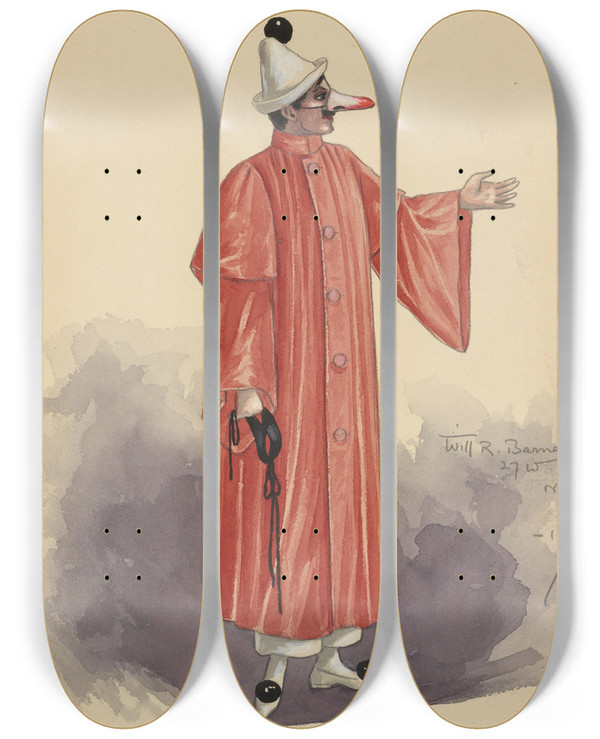 Triptych art skateboard deck of Will R Barnes Untitled_48 by Will R Barnes (1939)